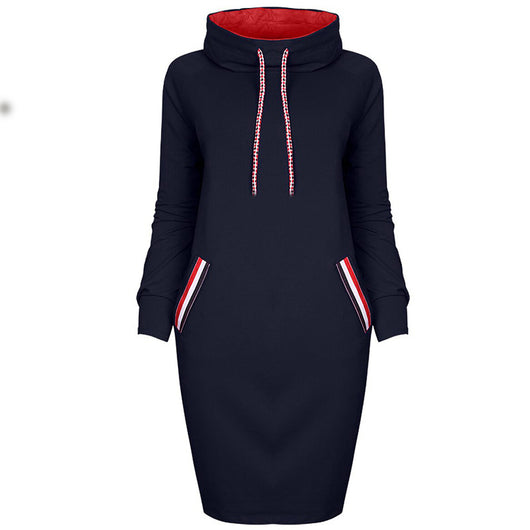 Vestido Largo de Invierno Cuello Alto - Elegancia Casual para Todas las Tallas - Image 6