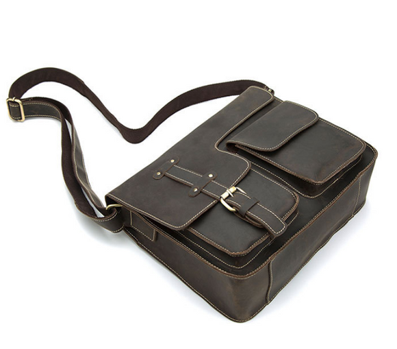 Bolsa Messenger de Cuero Vintage