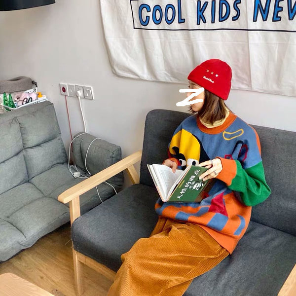 Suéter Jacquard con Cuello Redondo y Mangas Largas