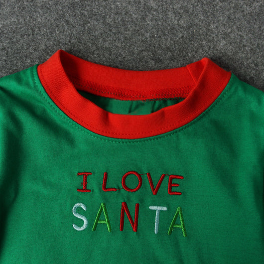 Pijama Infantil Navideño de Dos Piezas con Patrón de Rayas y Manga Larga - Image 3