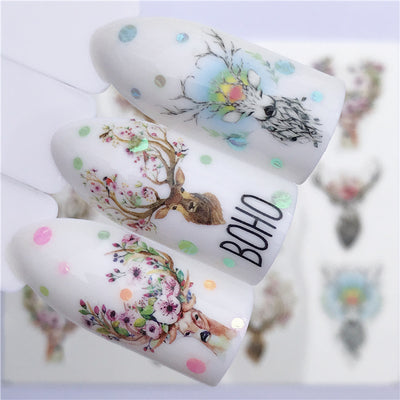 Stickers de Uñas Navideños - Gatos y Renos Adorables