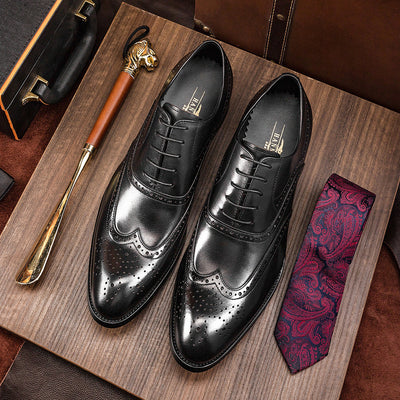 Zapatos de Cuero Nobuck para Hombre - Estilo Ejecutivo Inglés con Grabados Brogue - Image 11