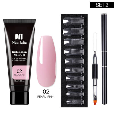 Kit Completo de Extensiones de Uñas con Lámpara UV y Adhesivo Profesional - Image 4