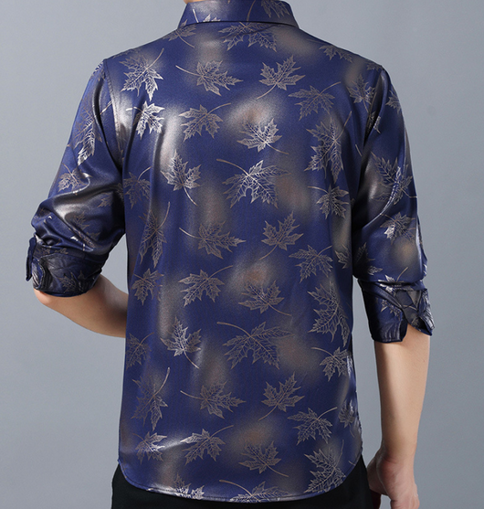 Camisa Casual de Manga Larga Estampada para Hombre - Image 2