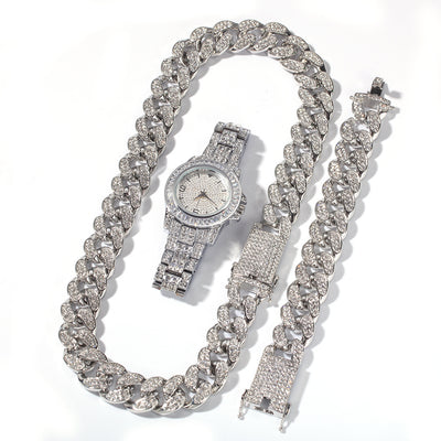 Set de 3 Piezas: Pulsera, Collar y Reloj Elegante - Image 5