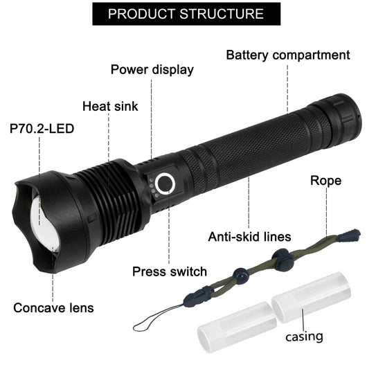 Linterna LED Recargable de Alto Rendimiento para Exteriores - Image 3