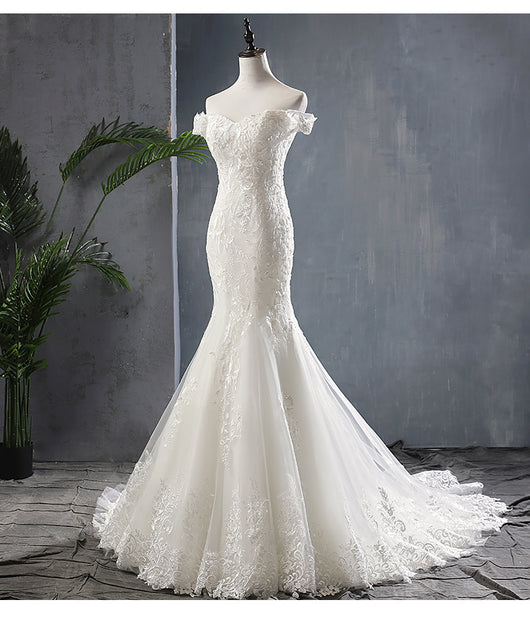 Vestido de Novia Sirena con Cola de Encaje - Image 4