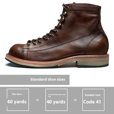 Bota de Trabajo Tipo Militar en Cuero Genuino - Caña Alta para Hombre - Image 5
