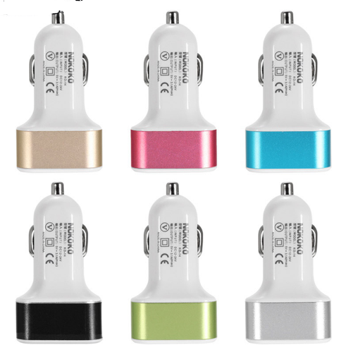 Cargador de Auto Triple USB de Alta Potencia con Diseño Aluminio