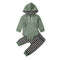 Conjunto Infantil de Algodón: Suéter Rayado y Pantalón a Juego
