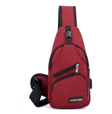 Bolsa de Pecho Deportiva USB con Carga - Estilo Coreano Canvas para Hombre - Image 11