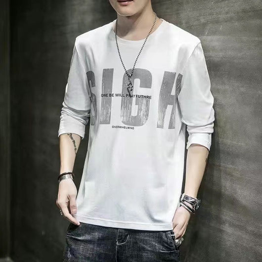 Camiseta Manga Larga Hombre Cuello Redondo Slim Fit Estilo Coreano - Image 12
