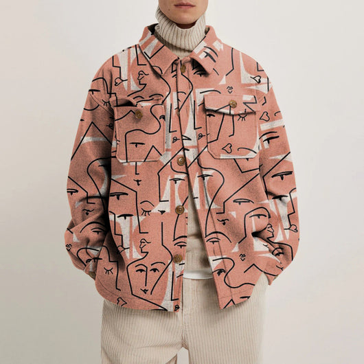 Camisa Estampada Hombre Cuello Solapa Suelta Estilo Europeo - Image 5