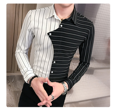 Camisa Casual Hombre Contraste de Colores Estilo Británico - Image 12