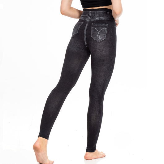 Leggings de Mezclilla Estampados con Pliegues - Comodidad y Estilo - Image 12