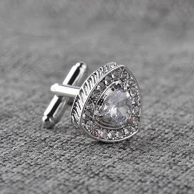 Gemelos para Camisa Hombre Cristal Triangular Diamante Francés - Image 10