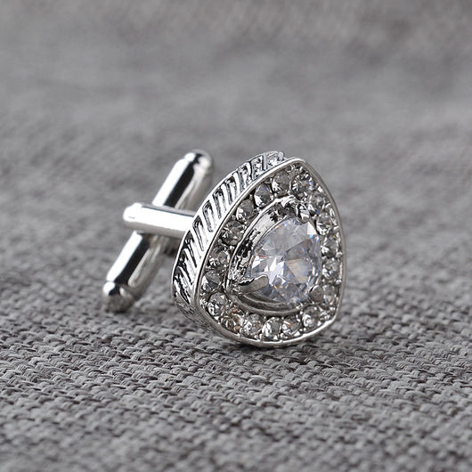 Gemelos para Camisa Hombre Cristal Triangular Diamante Francés - Image 10