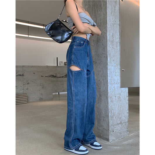 Jeans Verticales de Cintura Alta Suelta y Slim para Mujer - Image 6