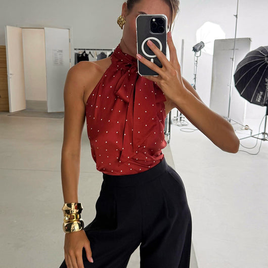 Camiseta Halter Encaje Americana con Cordones - Estilo Hot Girl - Image 3
