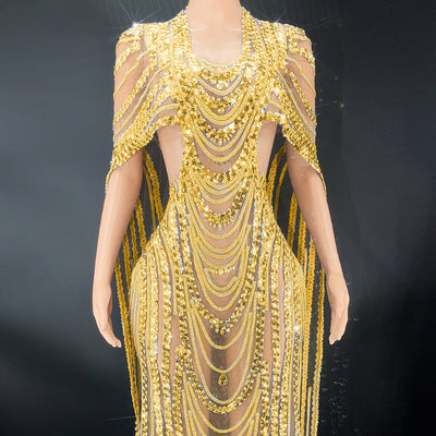 Vestido de Noche Elegante con Lentejuelas Brillantes - Image 2