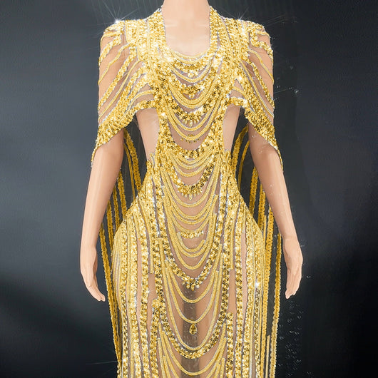 Vestido de Noche Elegante con Lentejuelas Brillantes - Image 2
