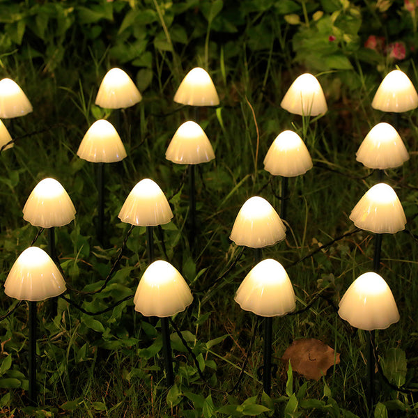 Lámpara Solar Decorativa de Piso con LED Multicolor en Forma de Hongo