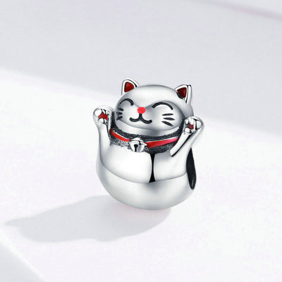 Pulsera de Cuentas Gato de la Suerte en Plata Esterlina - Image 6