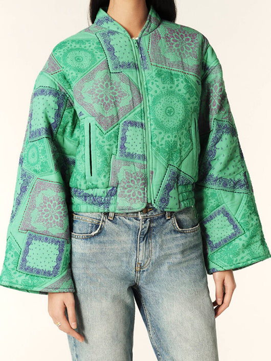 Chaqueta Acolchada de Algodón con Cierre y Estampado - Image 9