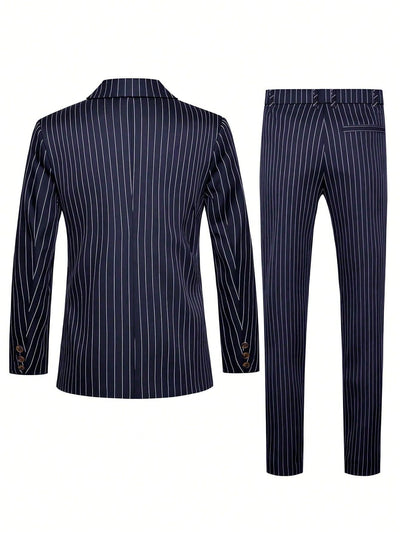 Conjunto de Traje Ejecutivo a Rayas para Hombre - Image 23
