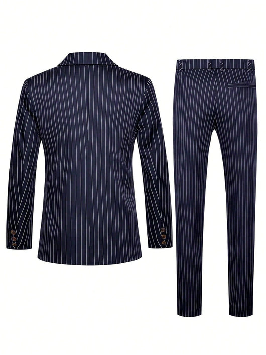 Conjunto de Traje Ejecutivo a Rayas para Hombre - Image 23