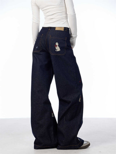 Pantalones Jeans Anchos con Estampado Animal Print - Loose Fit Casual para Mujer - Image 6