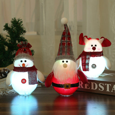 Adornos Navideños LED - Santa, Muñeco de Nieve, Reno y Gnomos Luminosos