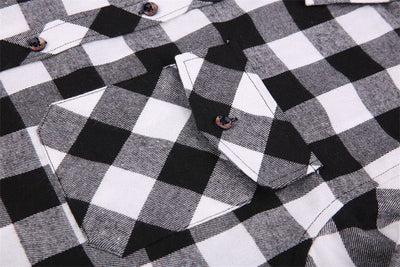 Camisa de Franela Cuadriculada Casual para Hombre con Bolsillos de Pecho - Image 15