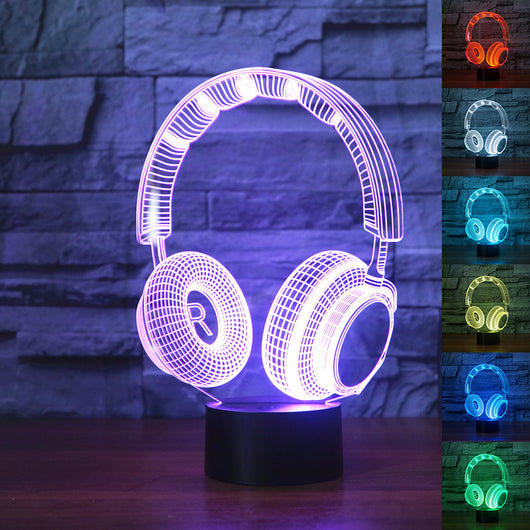 Lámpara de Mesa Decorativa con Diseño de Auriculares Estéreo
