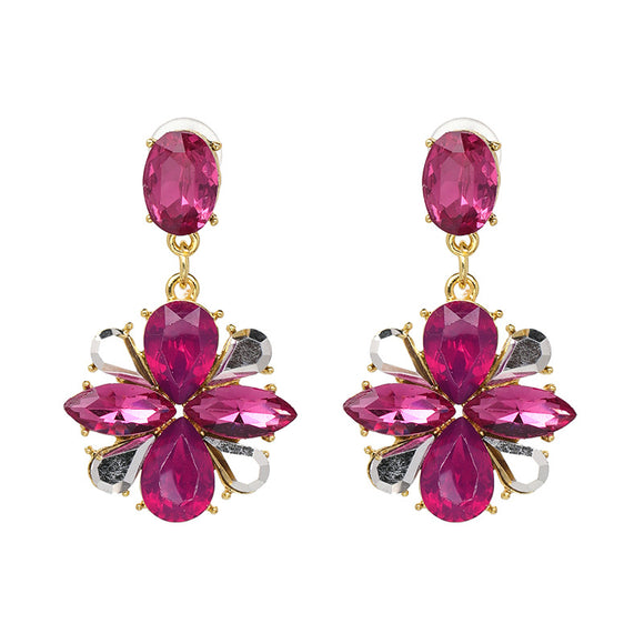 Aretes Retro de Perla y Diamante en Aleación