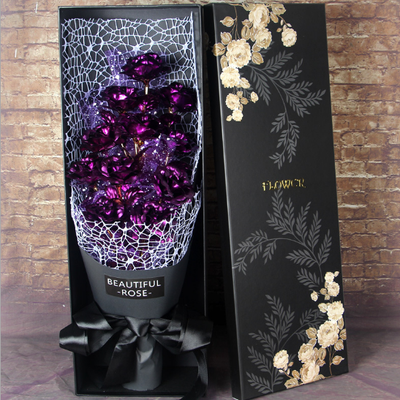 Rosa Dorada 24K con Lámina de Oro - Ramo de Rosas Eternas para Matrimonio y Aniversario - Image 10