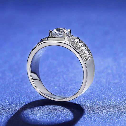 Anillo Cuadrado en Oro Blanco con Micro Engastes - Image 8