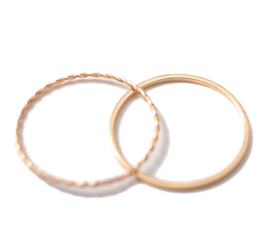 Juego de 2 Anillos Geométricos Chapados en Metal - Image 2