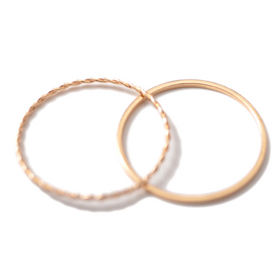 Juego de 2 Anillos Geométricos Chapados en Metal - Image 2