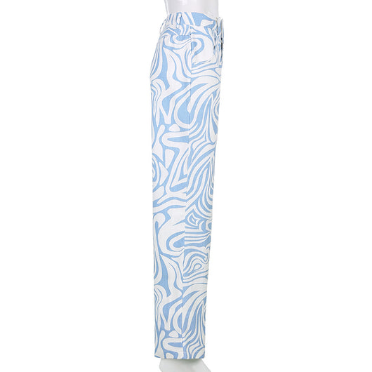 Pantalones Rectos Estampados Oversize para Mujer - Image 6