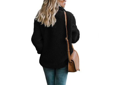 Abrigo de Mujer Otoño Invierno con Solapas de Felpa y Bolsillos - Image 12