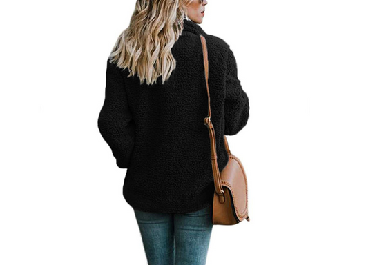 Abrigo de Mujer Otoño Invierno con Solapas de Felpa y Bolsillos - Image 12