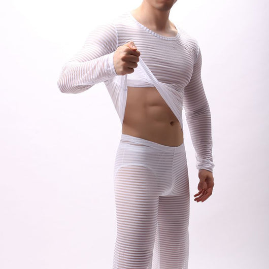 Camiseta Manga Larga a Rayas Talla Grande para Hombre - Image 24