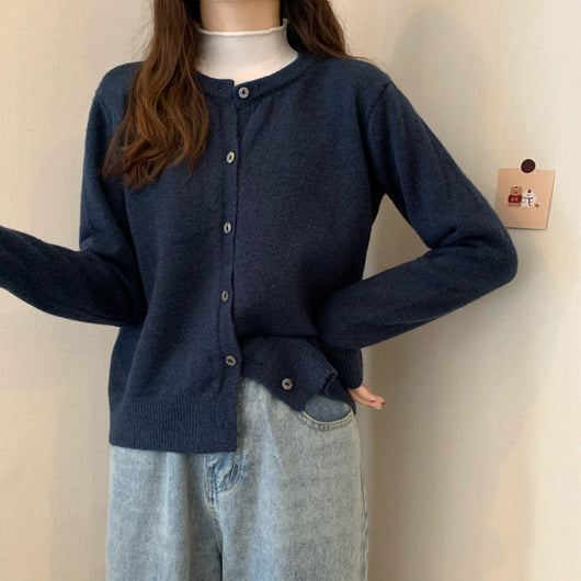 Cardigan de Cashmere Suelto Acolchado con Mangas Largas