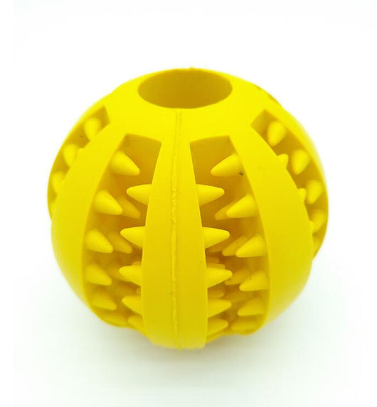 Teal rubber slow feeder dog toy ball with internal spikes for teeth cleaning and treat dispensing, 7cm size. - Image 20