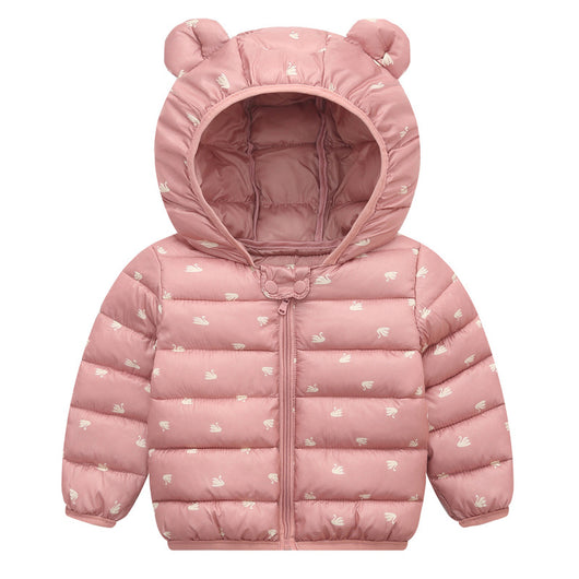 Abrigo Ligero de Algodón para Niños con Capucha Acolchada