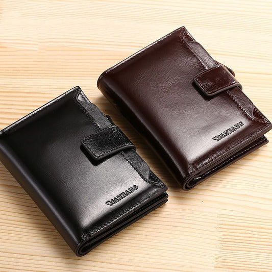 Cartera de Cuero para Hombre con Portacédulas