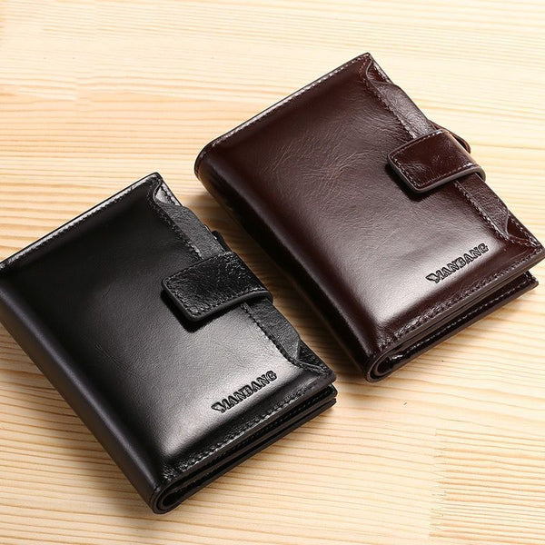 Cartera de Cuero para Hombre con Portacédulas