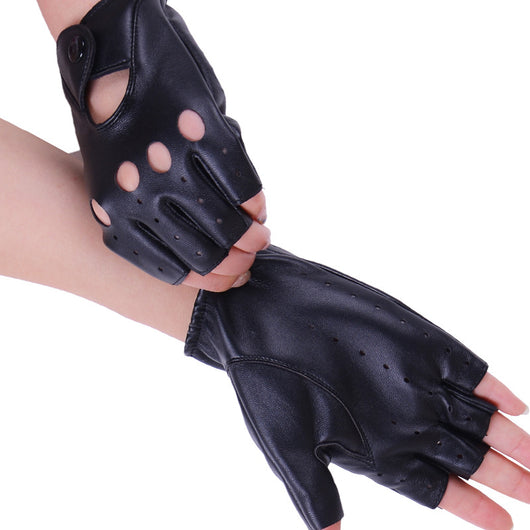 Guantes Hueco de Cuero PU - Elegancia y Comodidad