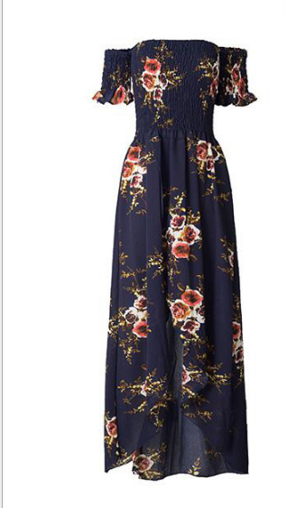 Vestido Largo Bohemio Hombros Descubiertos para Playa y Verano - Image 10